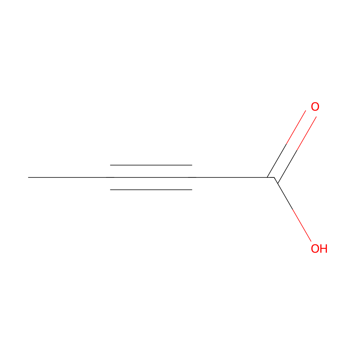 2-Butynoic acid molecular structure, CAS 590-93-2