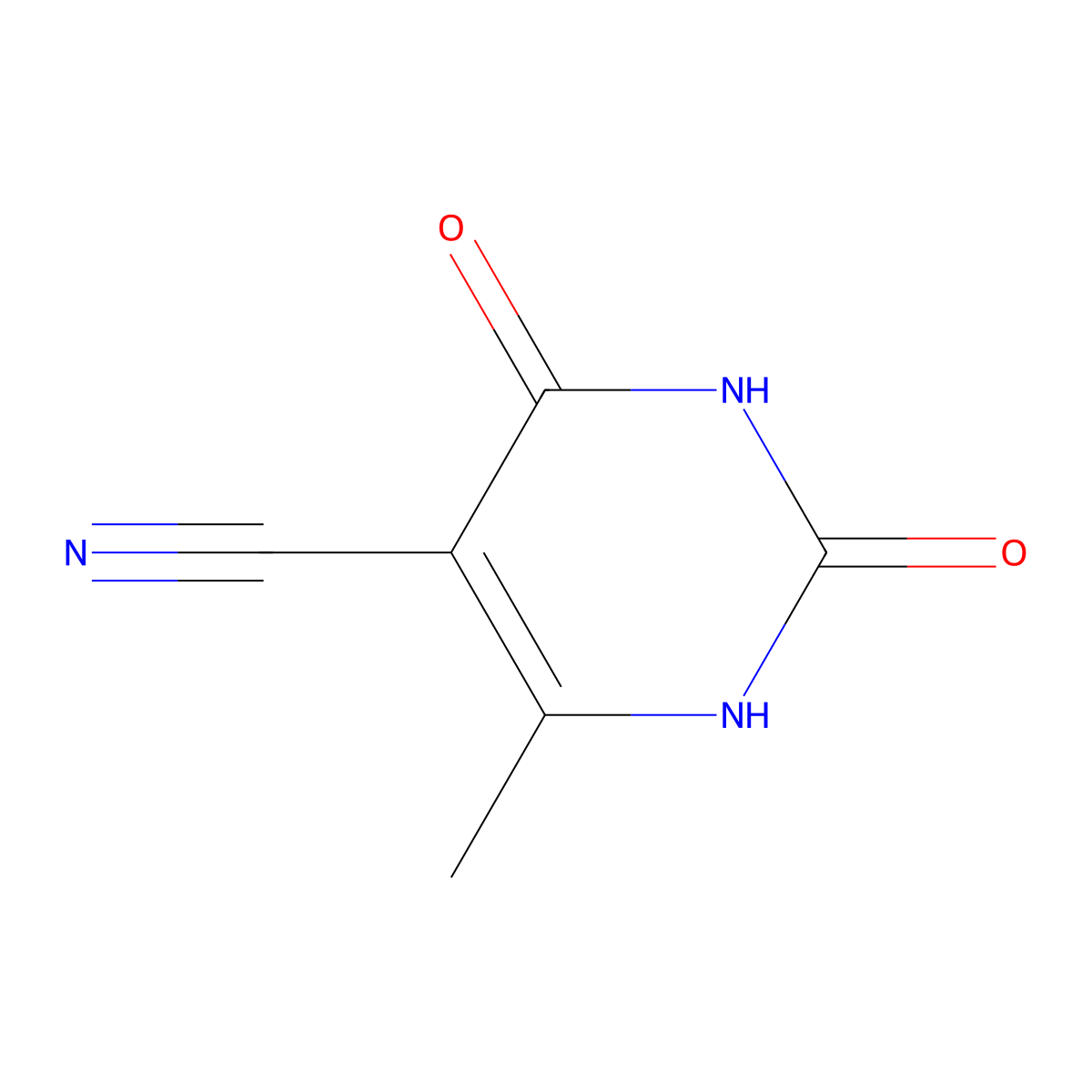 6-Methyl-2,4-dioxo-1,2,3,4-tetrahydropyrimidine-5-carbonitrile molecular structure, CAS 5900-40-3