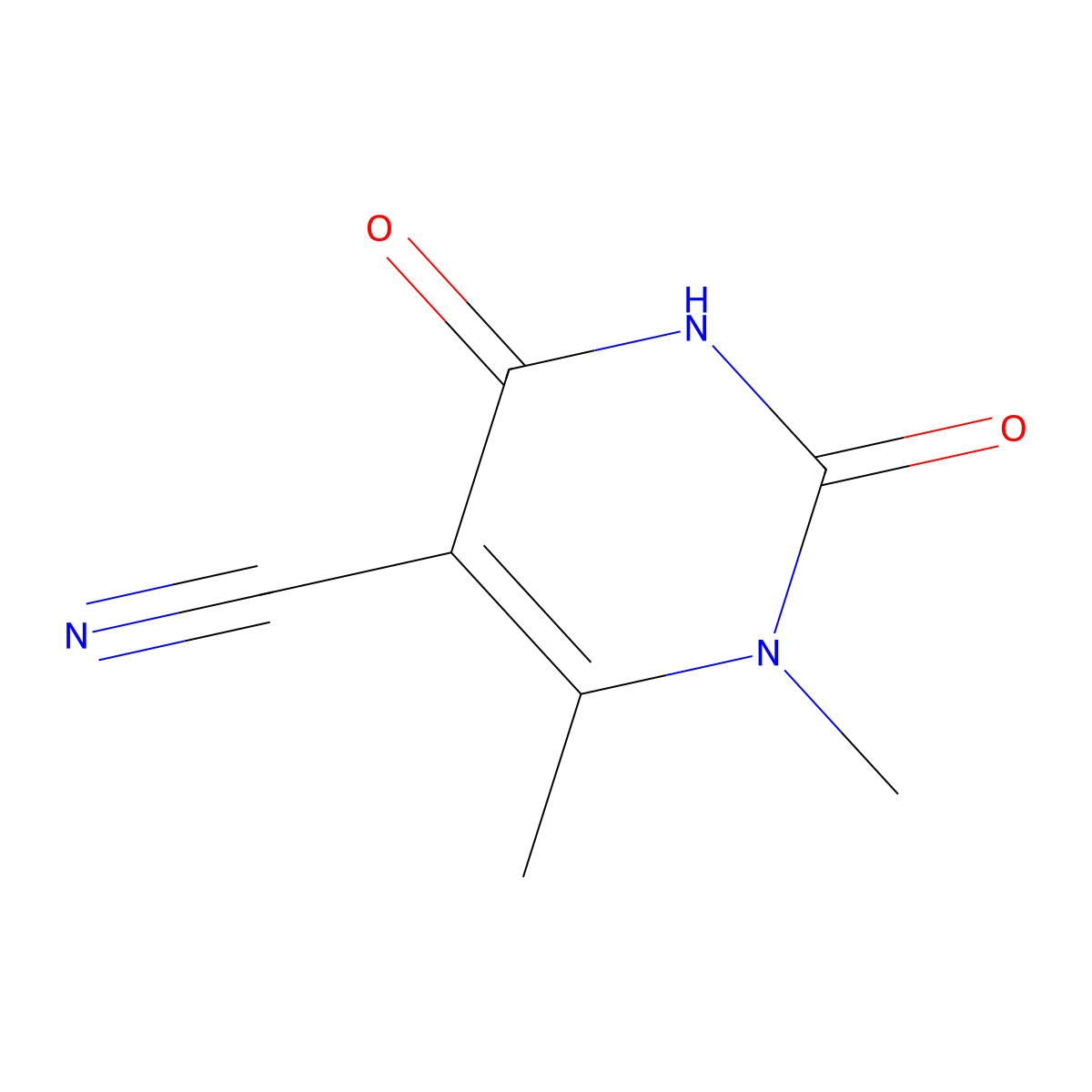 1,6-Dimethyl-2,4-dioxo-1,2,3,4-tetrahydropyrimidine-5-carbonitrile molecular structure, CAS 5900-41-4