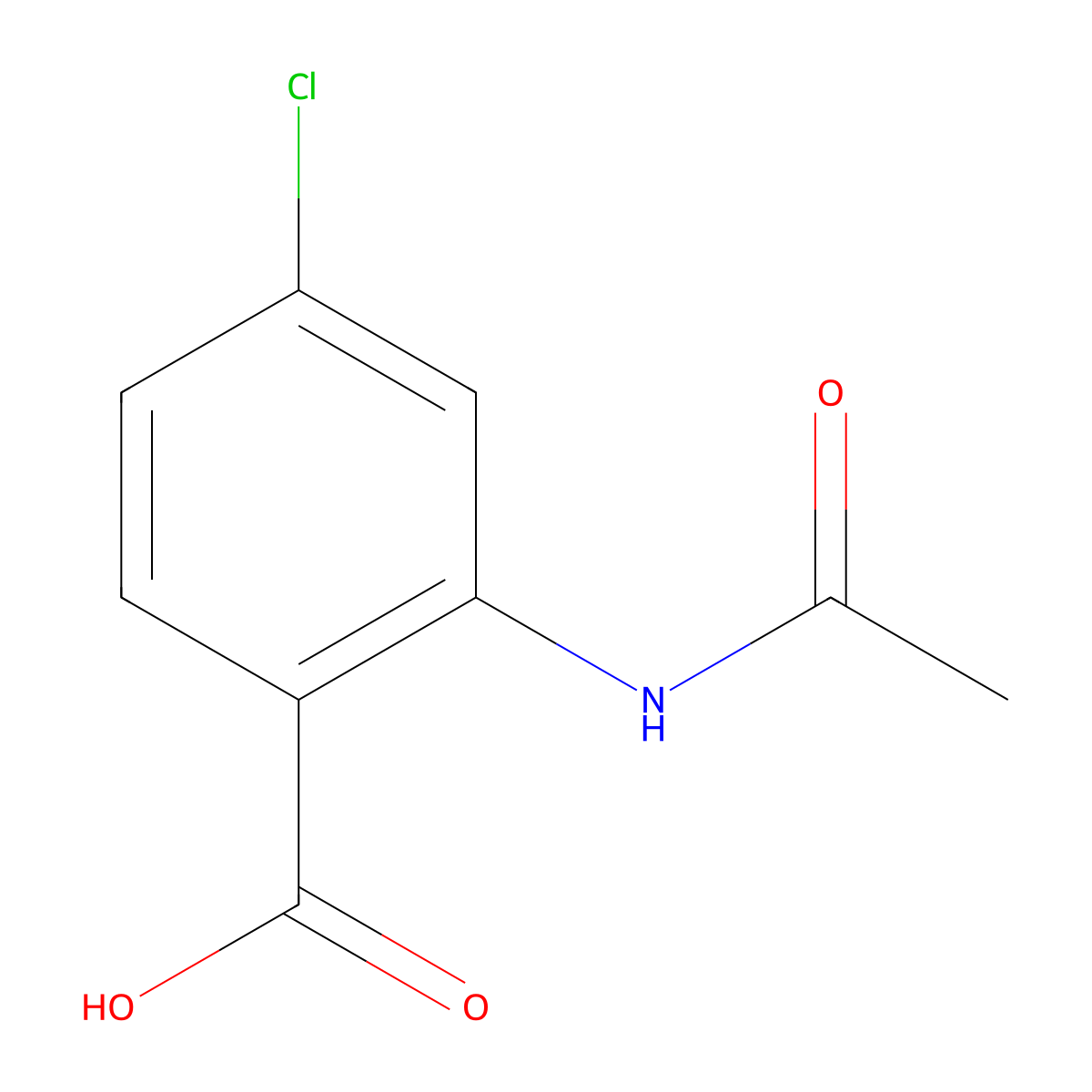 4-Chloro-2-acetamidobenzoic acid molecular structure, CAS 5900-56-1
