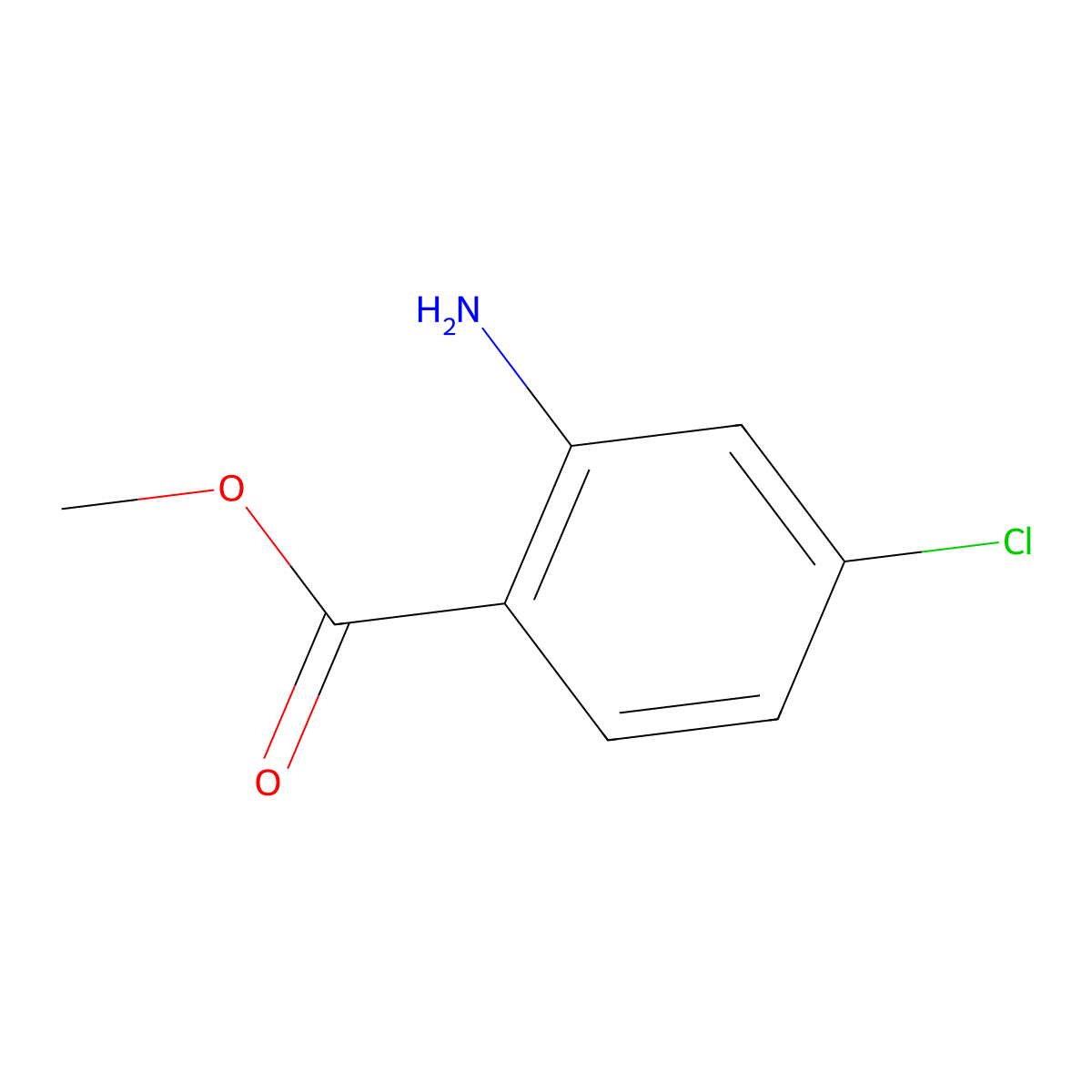Methyl 4-chloroanthranilate molecular structure, CAS 5900-58-3