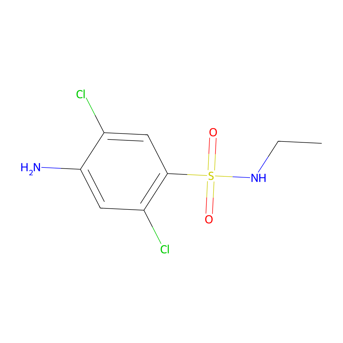 Benzenesulfonamide, 4-amino-2,5-dichloro-N-ethyl- molecular structure, CAS 59000-84-9