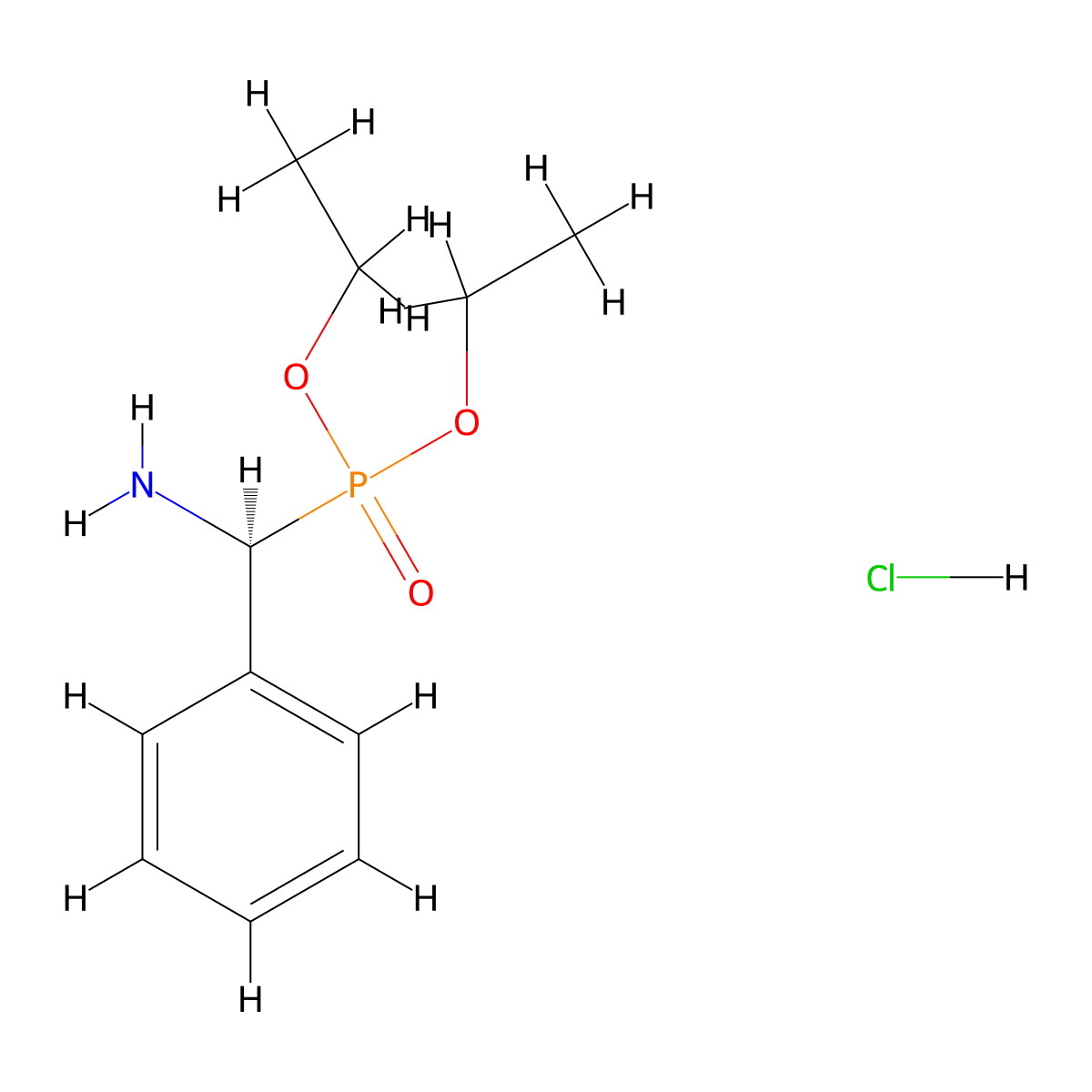 diethyl [(S)-amino(phenyl)methyl]phosphonate hydrochloride molecular structure, CAS 59005-11-7