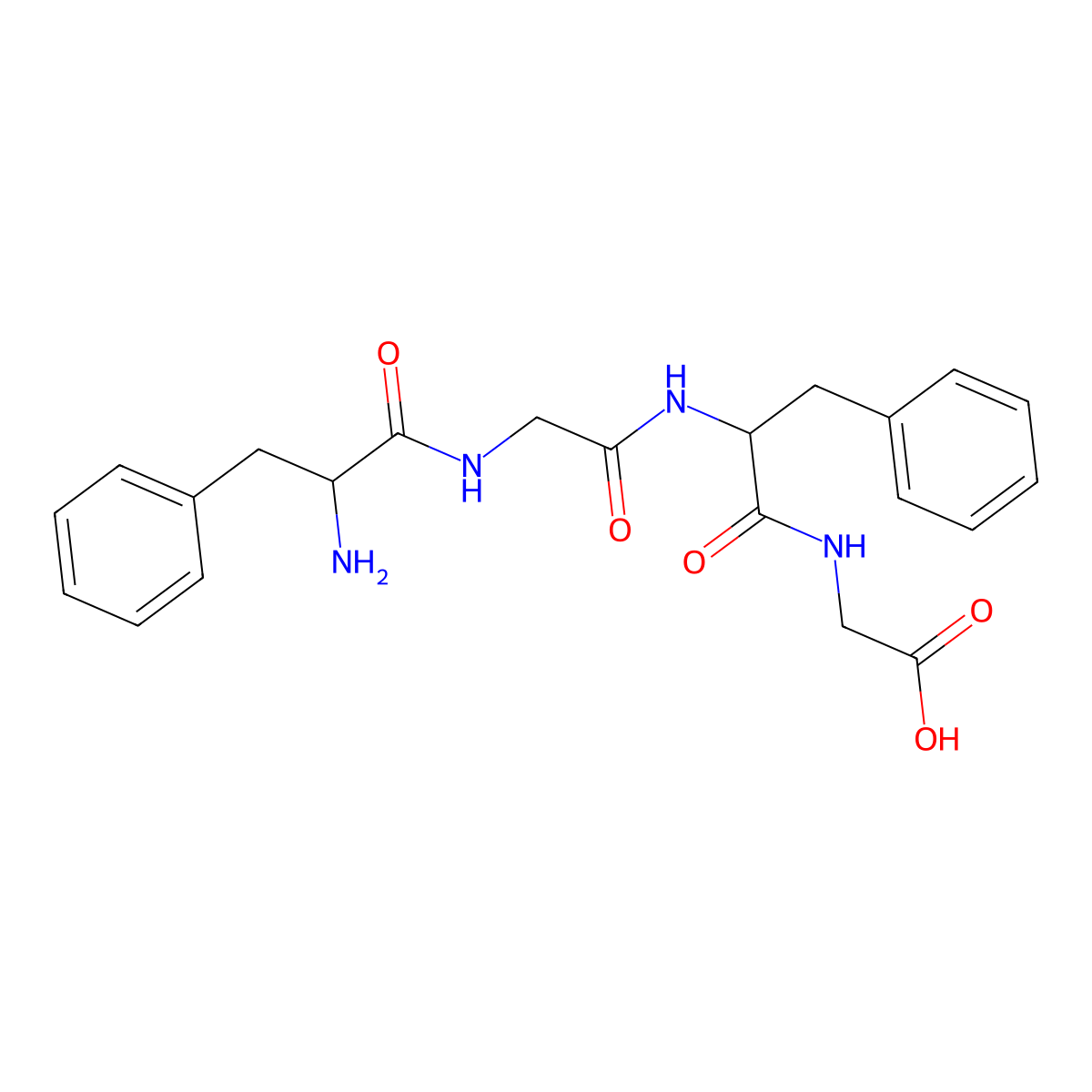 2-[[2-[[2-[(2-Amino-3-phenylpropanoyl)amino]acetyl]amino]-3-phenylpropanoyl]amino]acetic acid molecular structure, CAS 59005-83-3