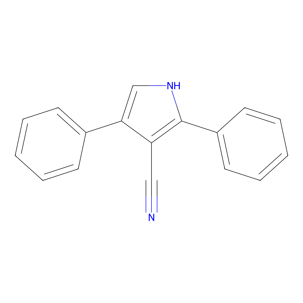 2,4-diphenyl-1H-pyrrole-3-carbonitrile molecular structure, CAS 59009-62-0