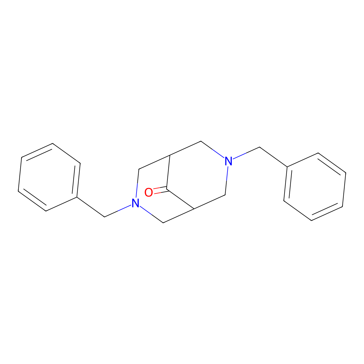3,7-Dibenzyl-3,7-diazabicyclo[3.3.1]nonan-9-one molecular structure, CAS 59009-70-0