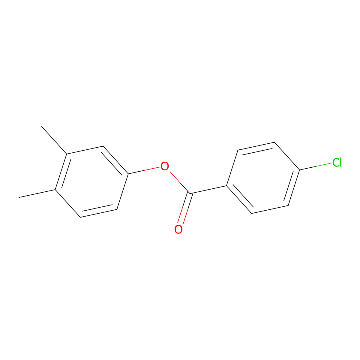 3,4-Dimethylphenyl 4-chlorobenzoate molecular structure, CAS 59014-74-3