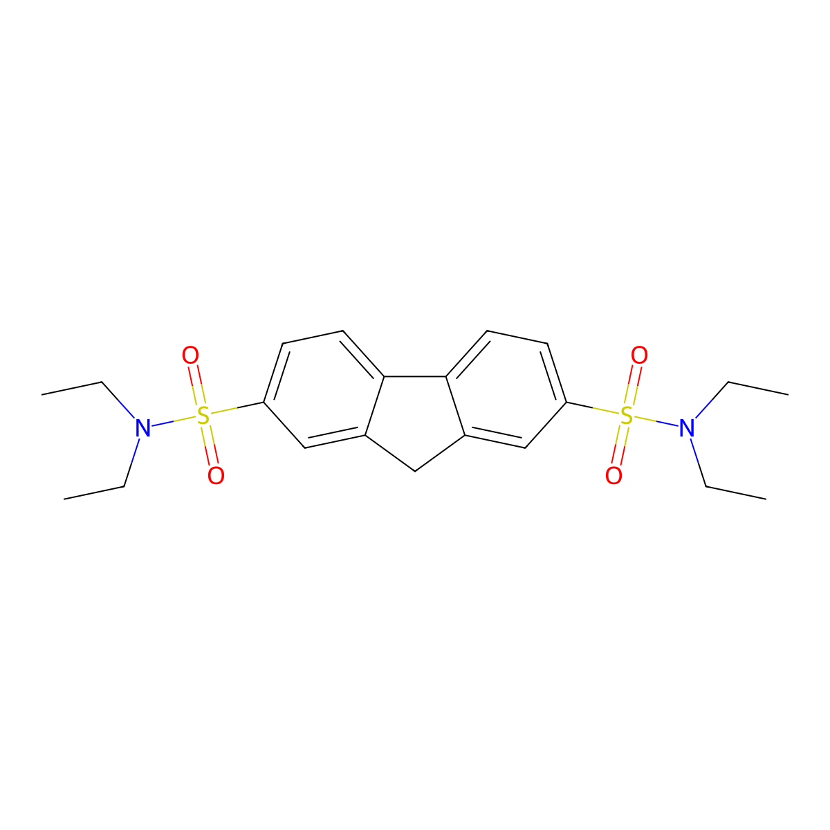 N2,N2,N7,N7-tetraethyl-9H-fluorene-2,7-disulfonamide molecular structure, CAS 59014-87-8