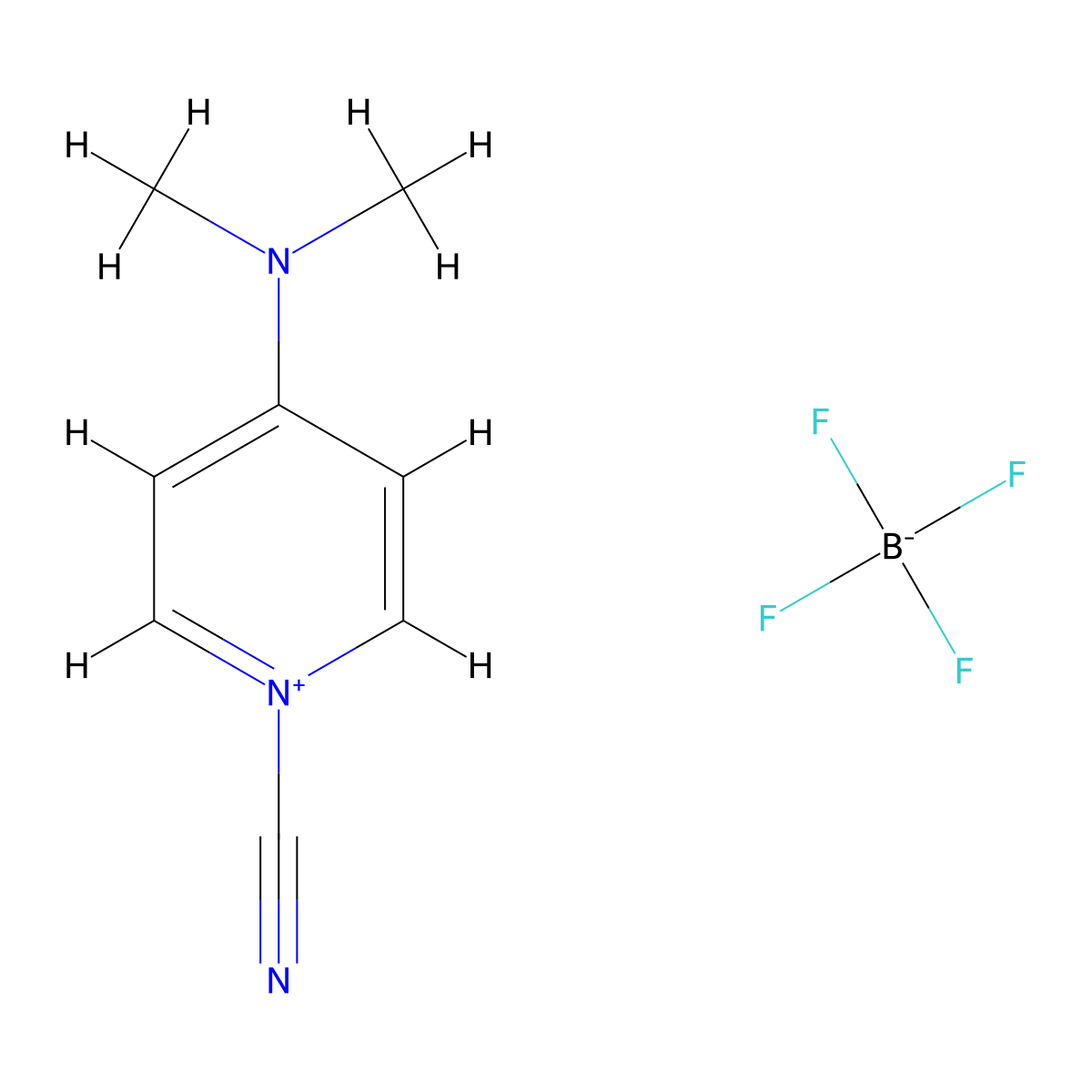 1-Cyano-4-(dimethylamino)pyridinium tetrafluoroborate molecular structure, CAS 59016-56-7