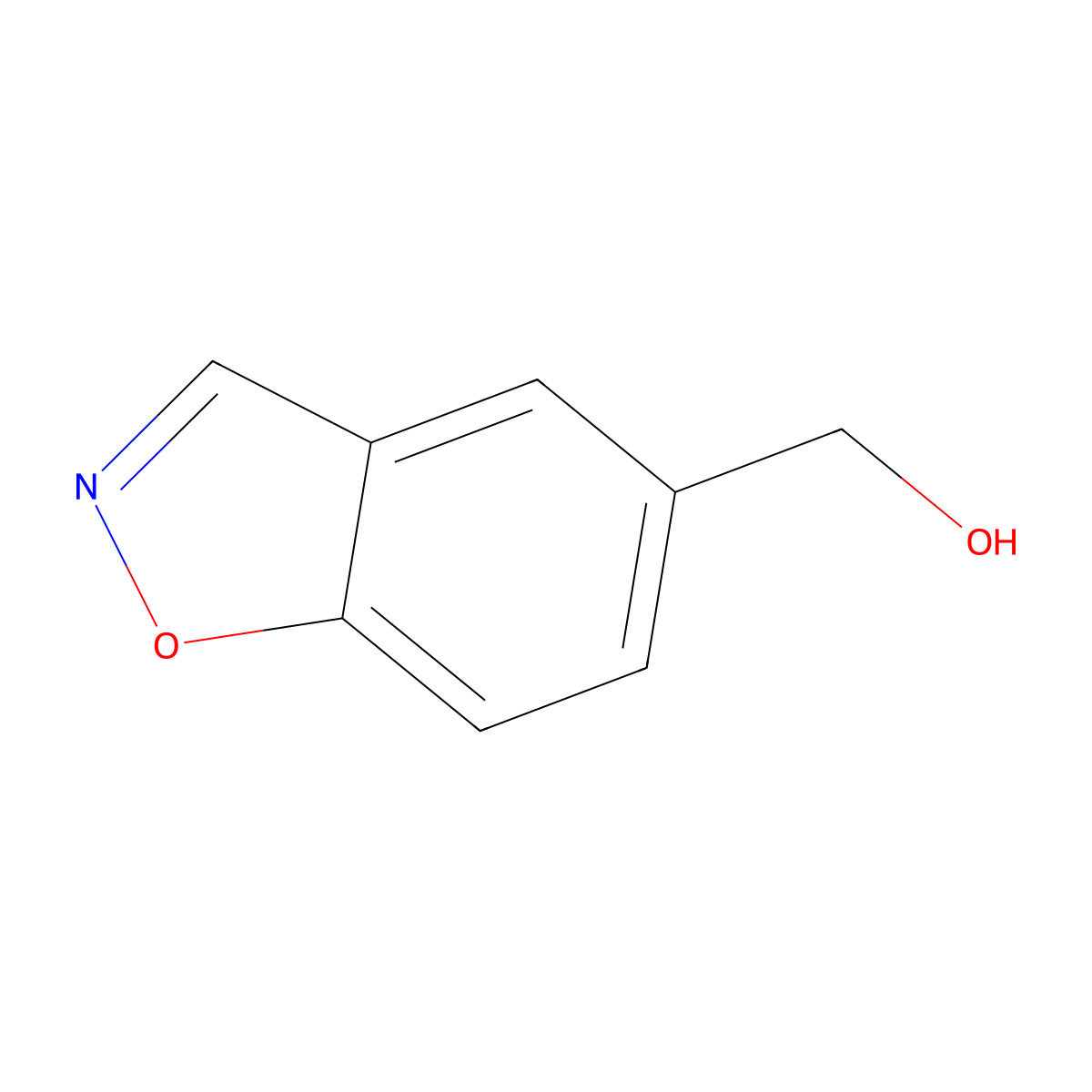 1,2-Benzisoxazole-5-methanol molecular structure, CAS 59016-94-3