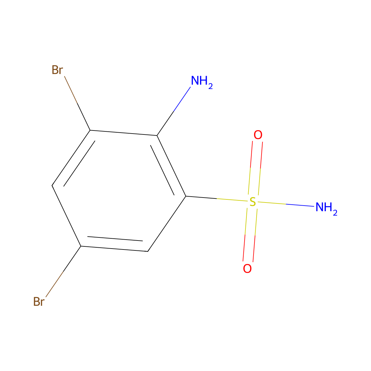 2-Amino-3,5-dibromobenzenesulfonamide molecular structure, CAS 59018-47-2
