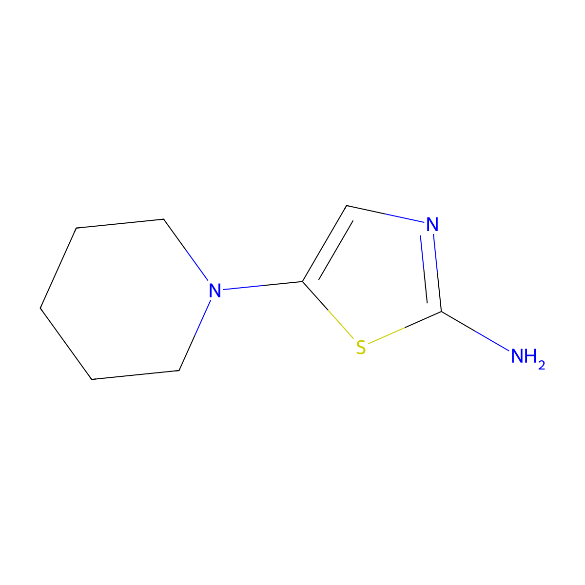 2-Amino-5-(piperidino)thiazole molecular structure, CAS 59019-86-2