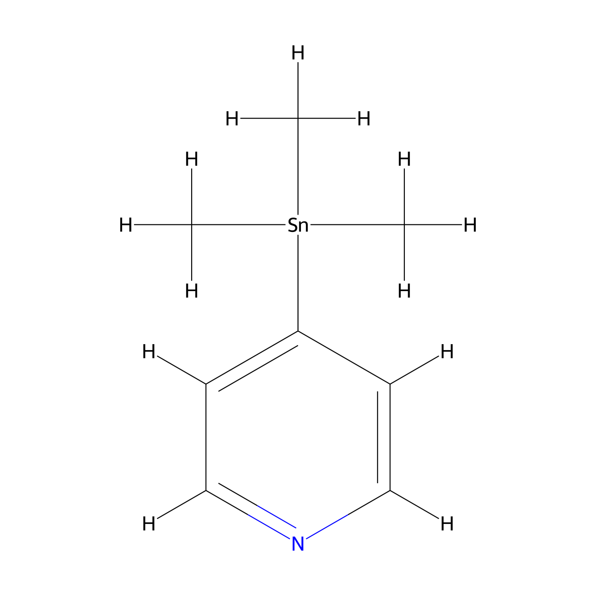 Pyridine, 4-(trimethylstannyl)- molecular structure, CAS 59020-06-3