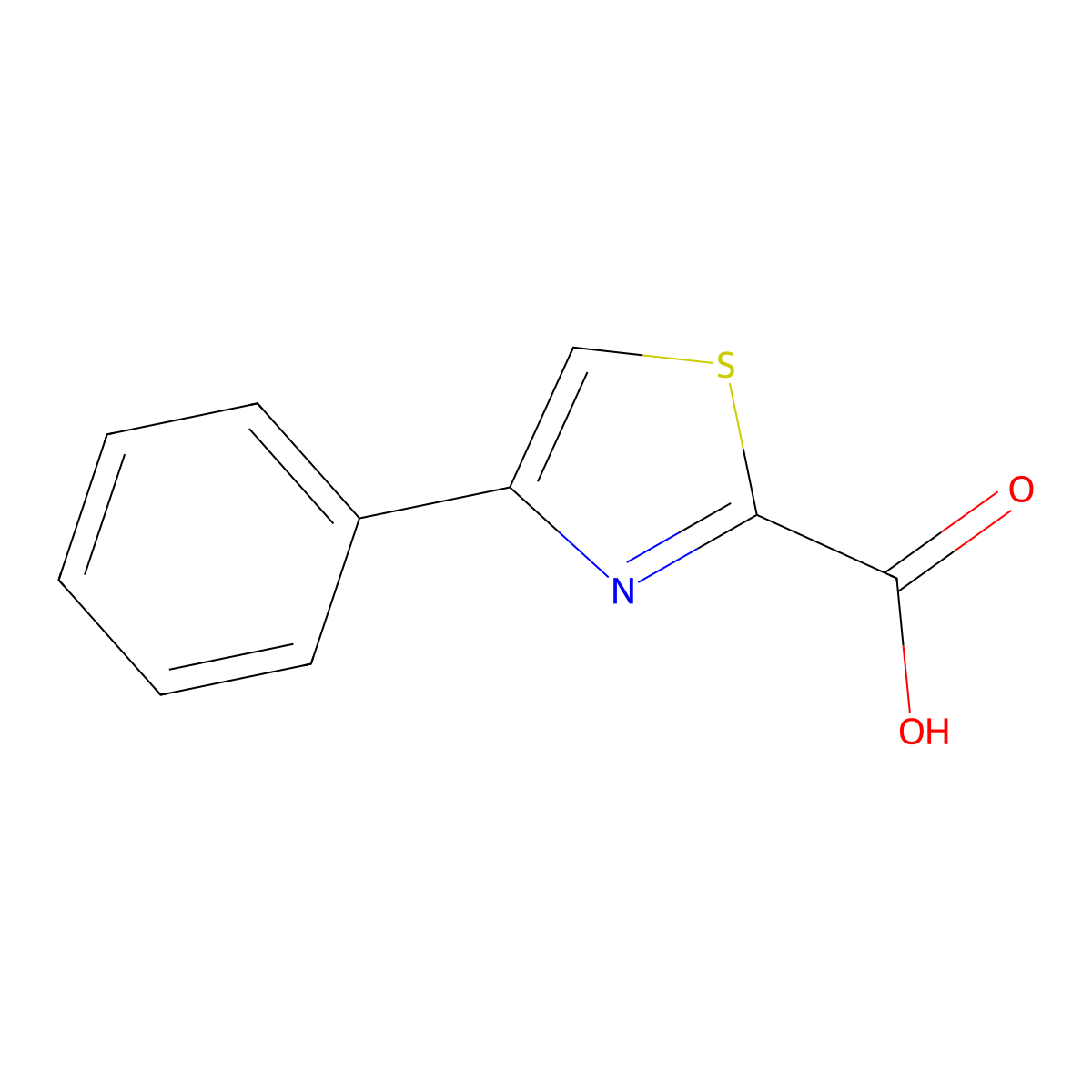 4-Phenylthiazole-2-carboxylic acid molecular structure, CAS 59020-44-9