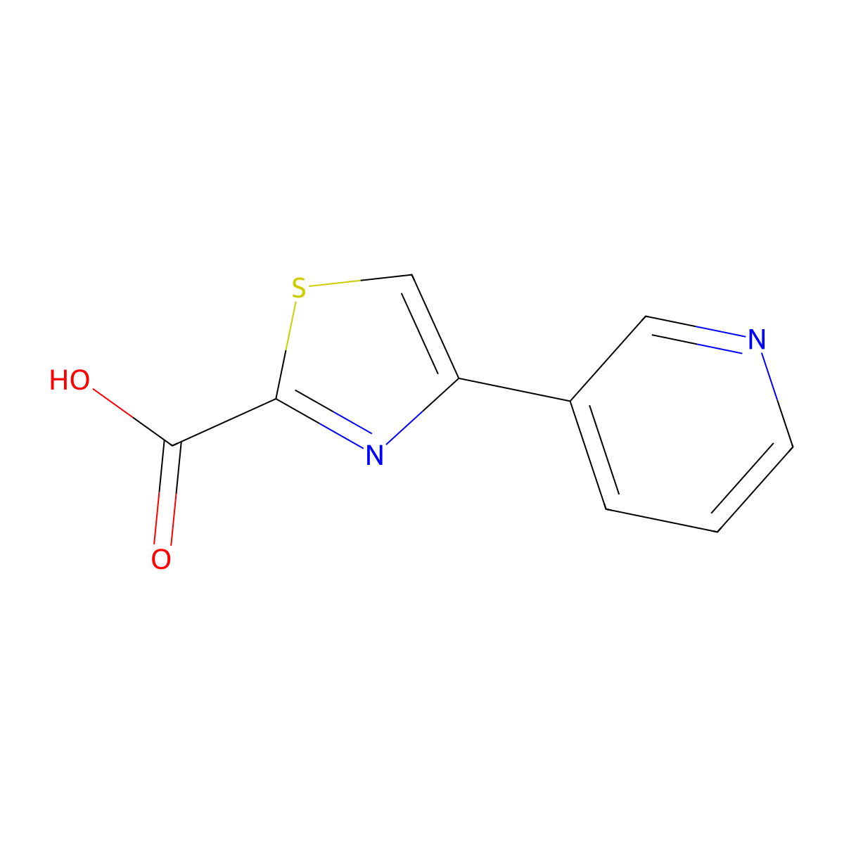 4-Pyridin-3-yl-1,3-thiazole-2-carboxylic acid molecular structure, CAS 59020-46-1