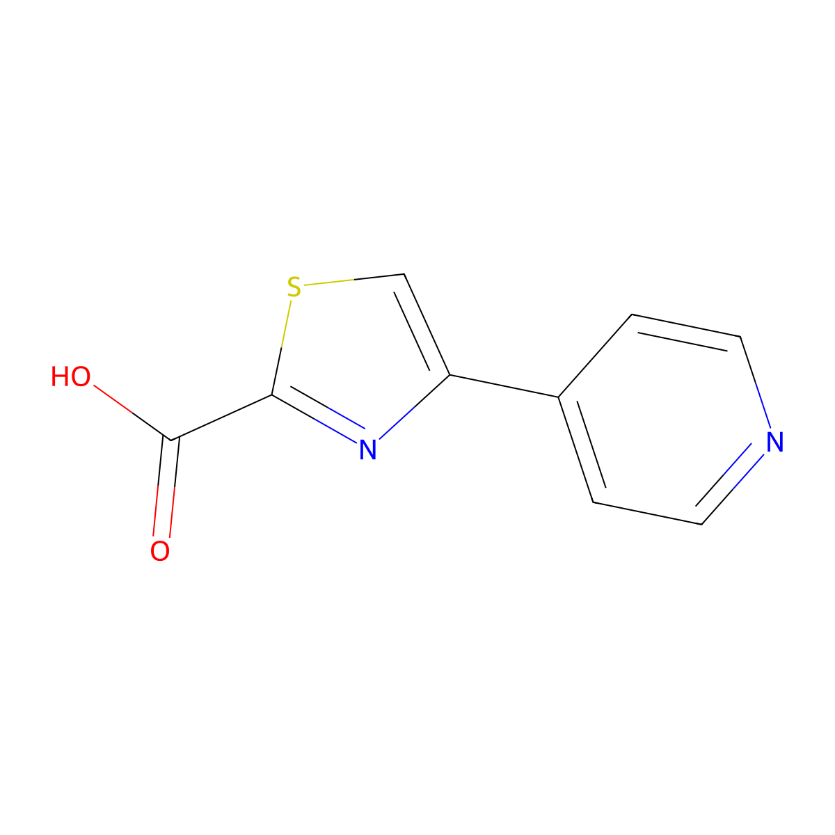 4-Pyridin-4-yl-1,3-thiazole-2-carboxylic acid molecular structure, CAS 59020-47-2