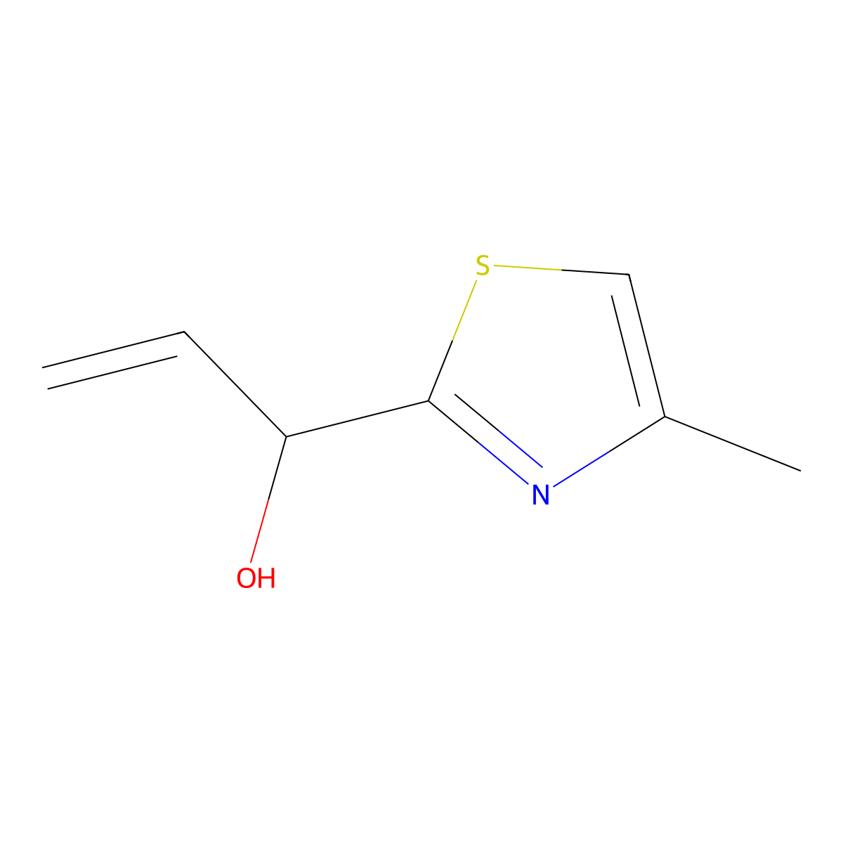 1-(4-Methylthiazol-2-yl)prop-2-en-1-ol molecular structure, CAS 59020-78-9
