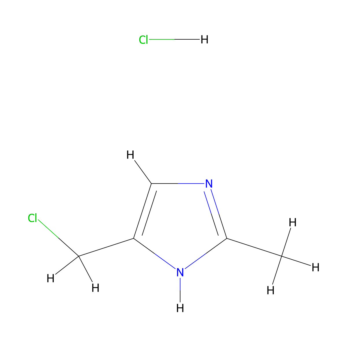 4-(chloromethyl)-2-methyl-1H-imidazole hydrochloride molecular structure, CAS 59022-78-5