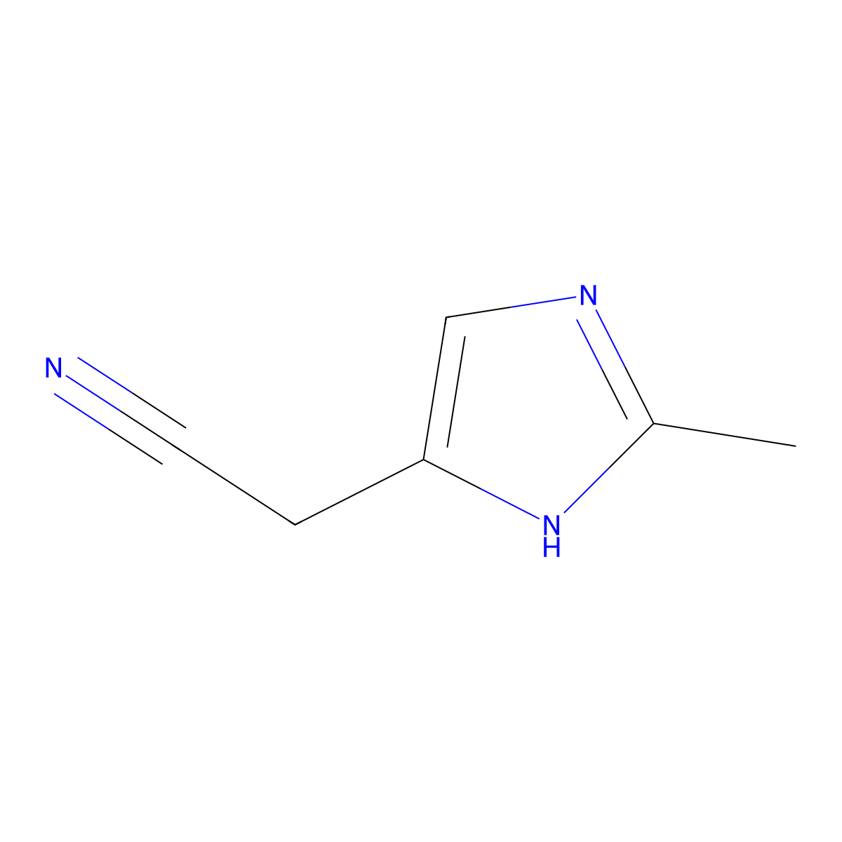 2-(2-Methyl-1H-imidazol-5-yl)acetonitrile molecular structure, CAS 59022-79-6