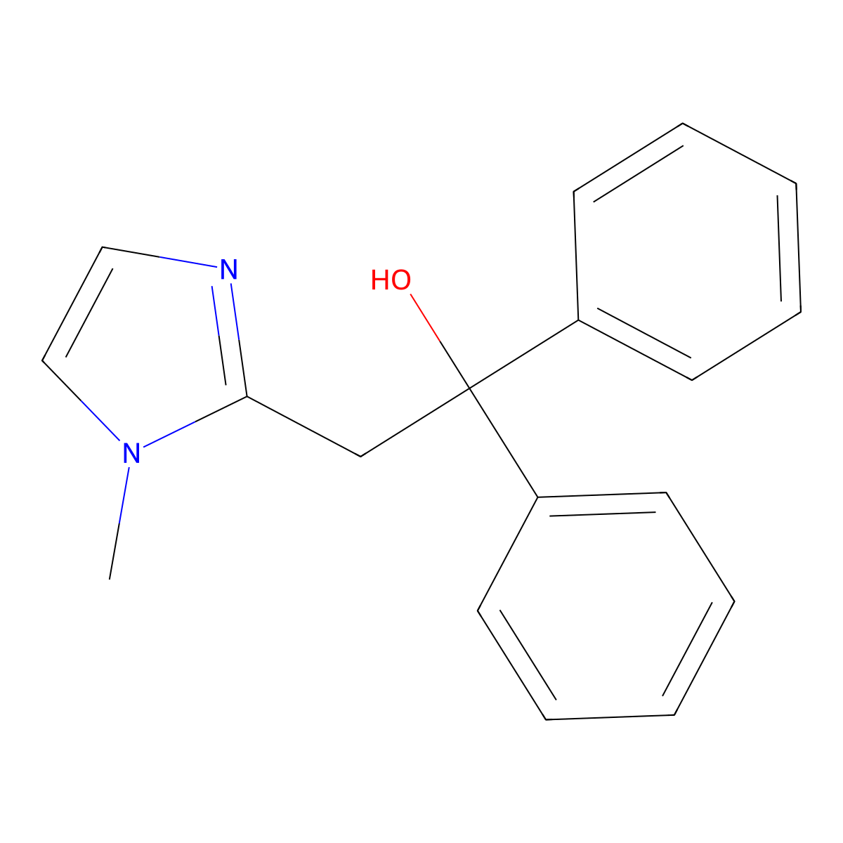 2-(1-Methylimidazol-2-yl)-1,1-diphenylethanol molecular structure, CAS 59023-30-2