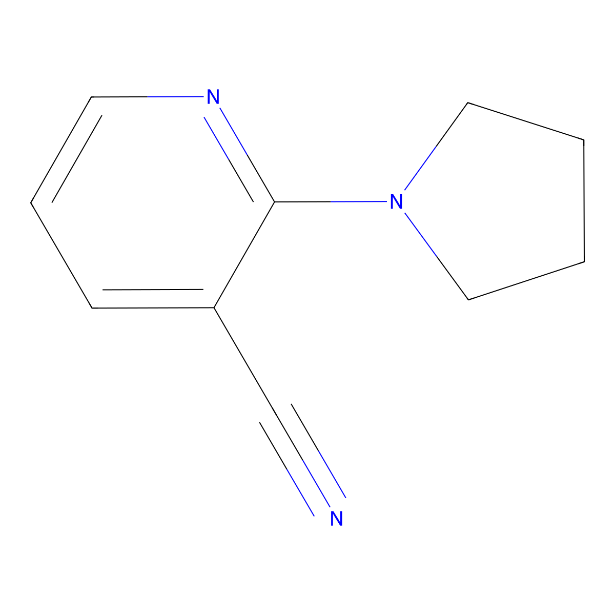 2-(Pyrrolidin-1-yl)nicotinonitrile molecular structure, CAS 59025-38-6