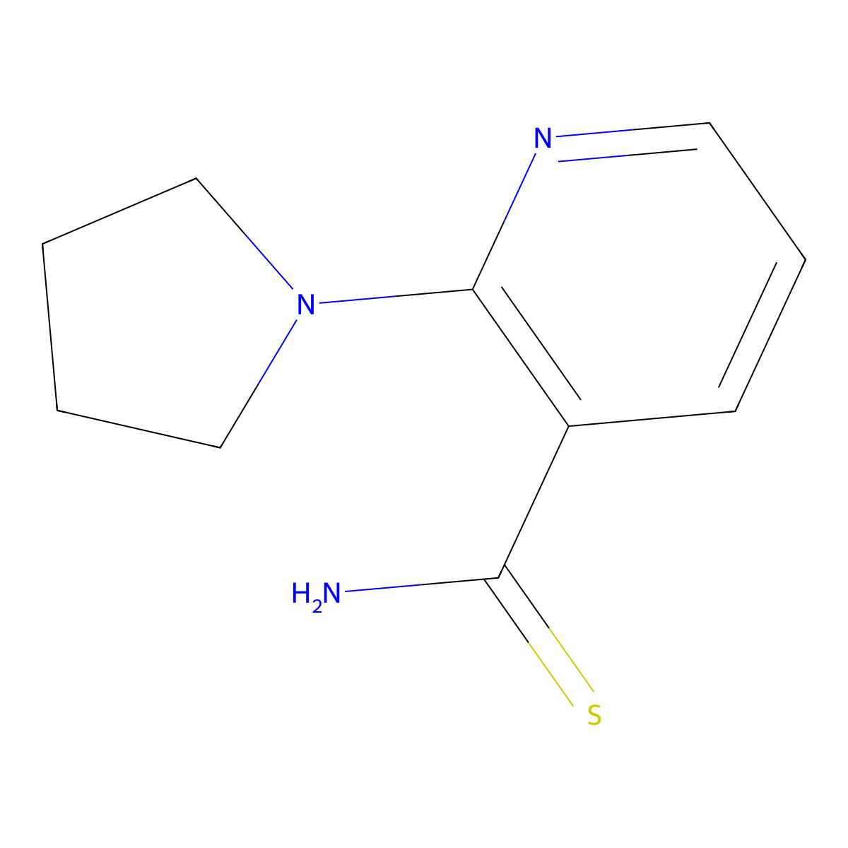 2-(Pyrrolidin-1-YL)pyridine-3-carbothioamide molecular structure, CAS 59025-41-1