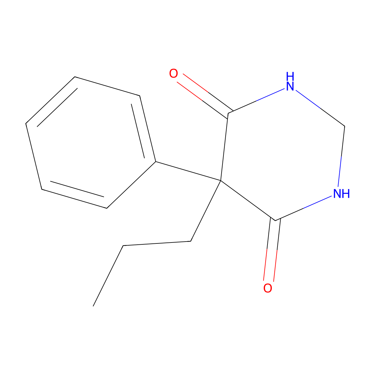 Dihydro-5-phenyl-5-propyl-4,6(1H,5H)-pyrimidinedione molecular structure, CAS 59026-31-2
