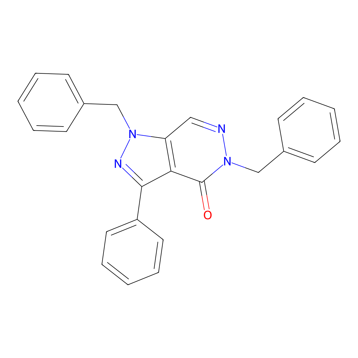 1,5-dibenzyl-3-phenyl-1,5-dihydro-4H-pyrazolo[3,4-d]pyridazin-4-one molecular structure, CAS 59026-46-9