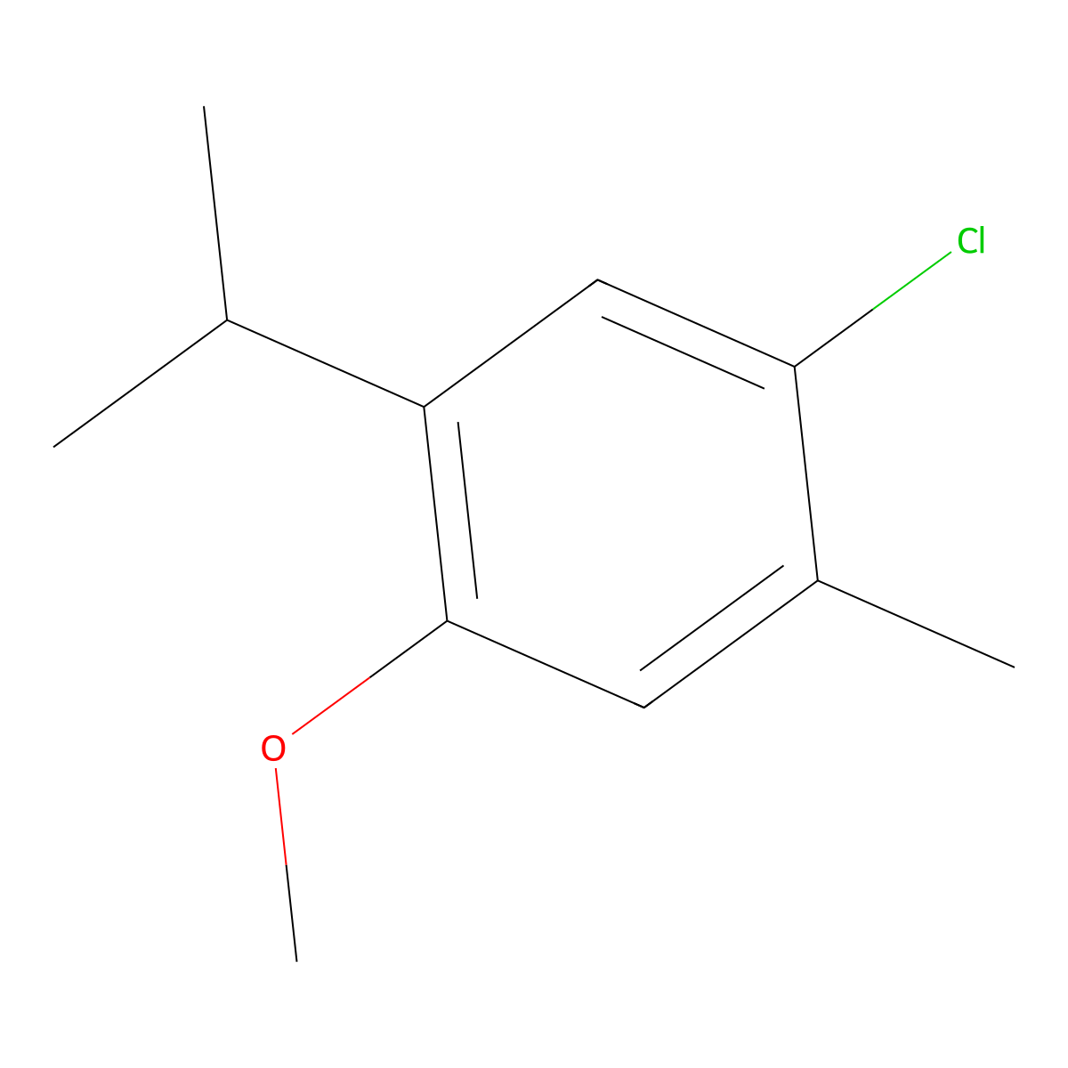 4-Chloro-2-isopropyl-5-methylanisole molecular structure, CAS 5903-07-1
