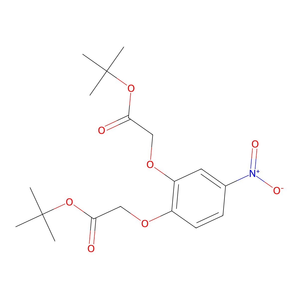 4-Nitrocatechol bis(t-Butoxycarbonylmethyl)ether molecular structure, CAS 59030-13-6