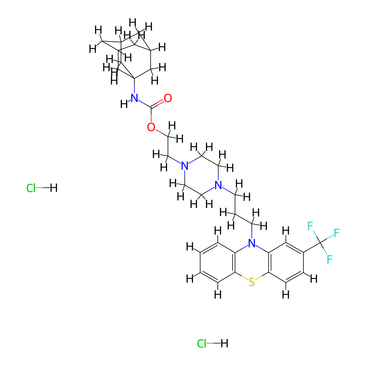 Fluphenazine adamantylcarbamate molecular structure, CAS 59032-09-6