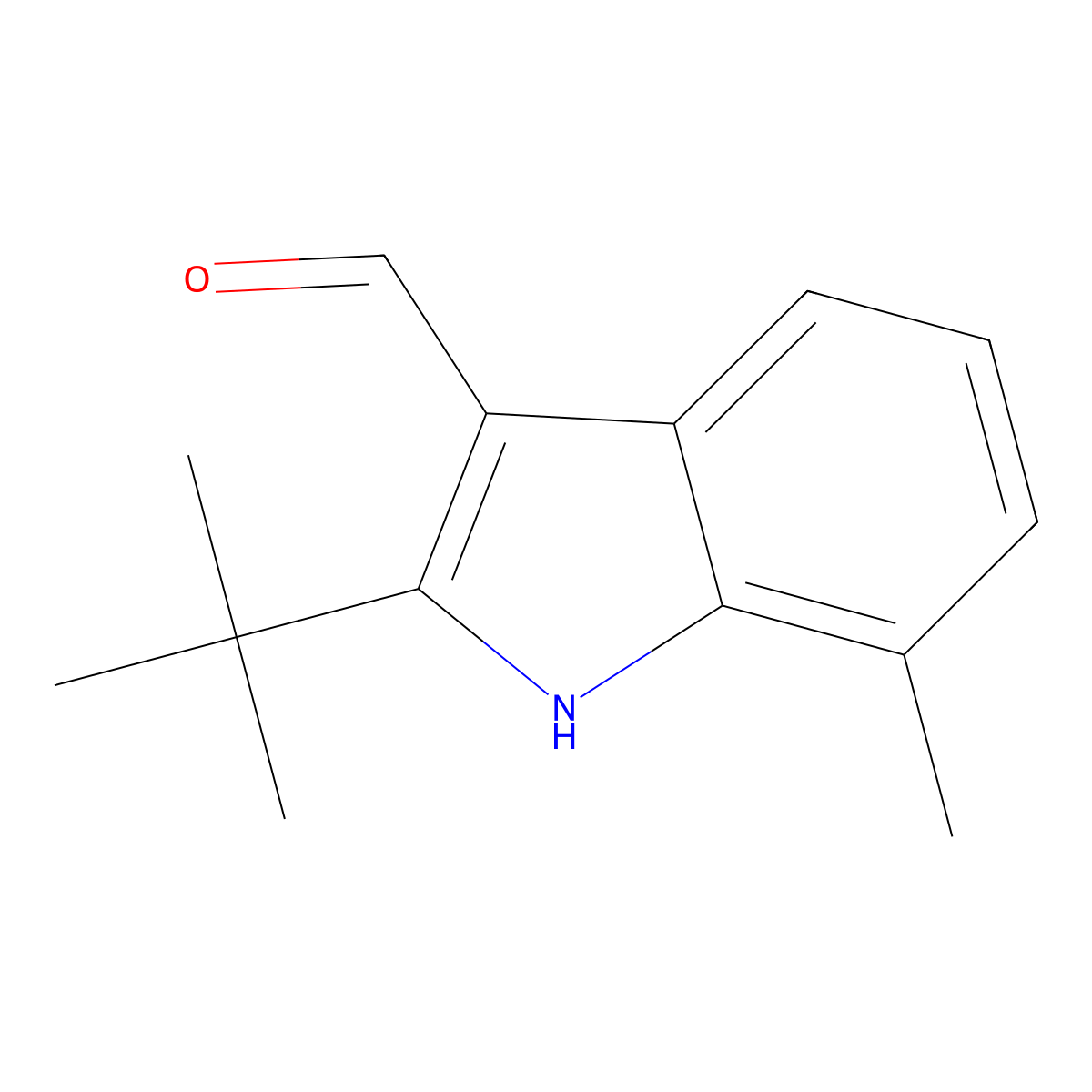 2-tert-butyl-7-methyl-1H-indole-3-carbaldehyde molecular structure, CAS 590348-82-6