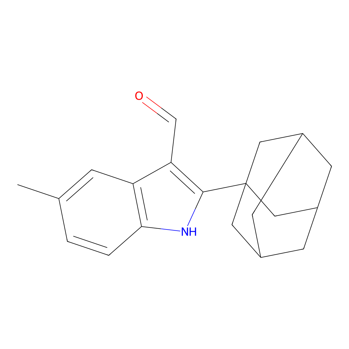 2-(1-adamantyl)-5-methyl-1H-indole-3-carbaldehyde molecular structure, CAS 590349-36-3