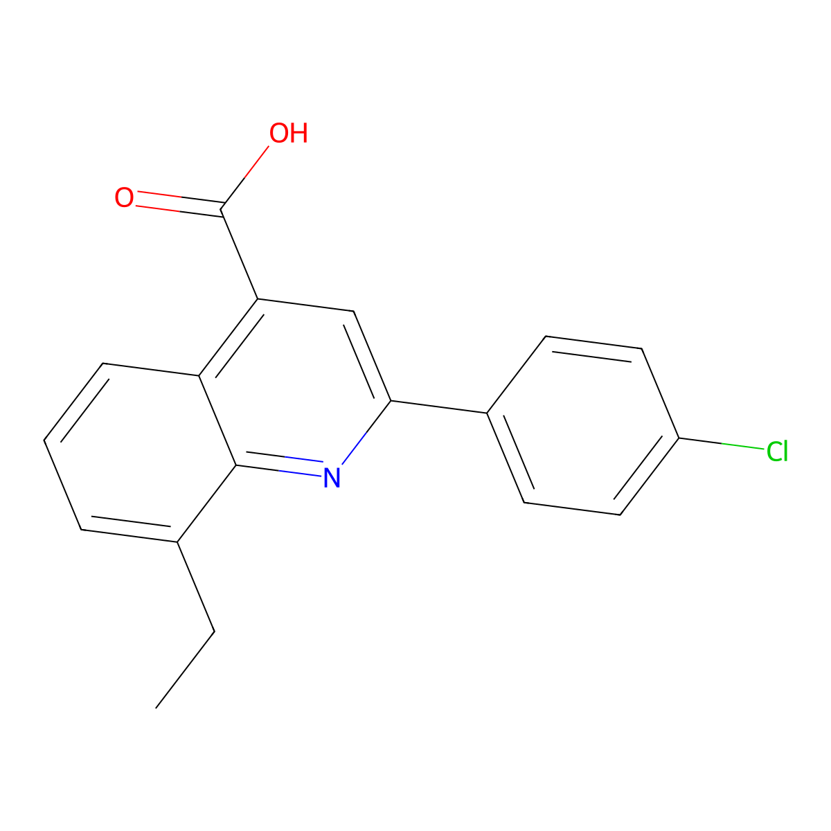 2-(4-Chlorophenyl)-8-ethylquinoline-4-carboxylic acid molecular structure, CAS 590350-43-9