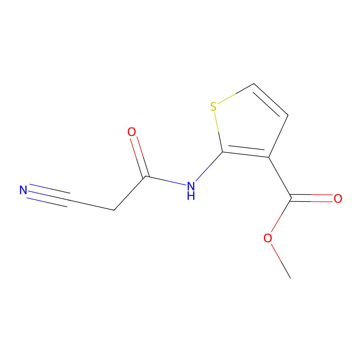 Methyl 2-[(cyanoacetyl)amino]thiophene-3-carboxylate molecular structure, CAS 590351-11-4