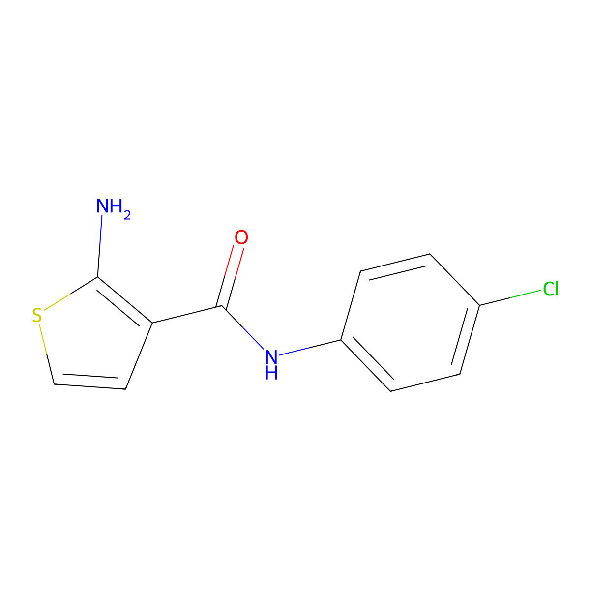 2-Amino-N-(4-chlorophenyl)-3-thiophenecarboxamide molecular structure, CAS 590351-14-7