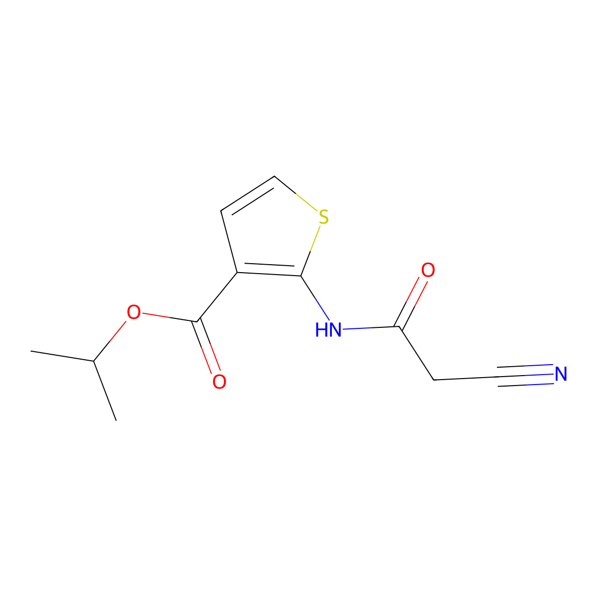Isopropyl 2-[(cyanoacetyl)amino]thiophene-3-carboxylate molecular structure, CAS 590351-55-6