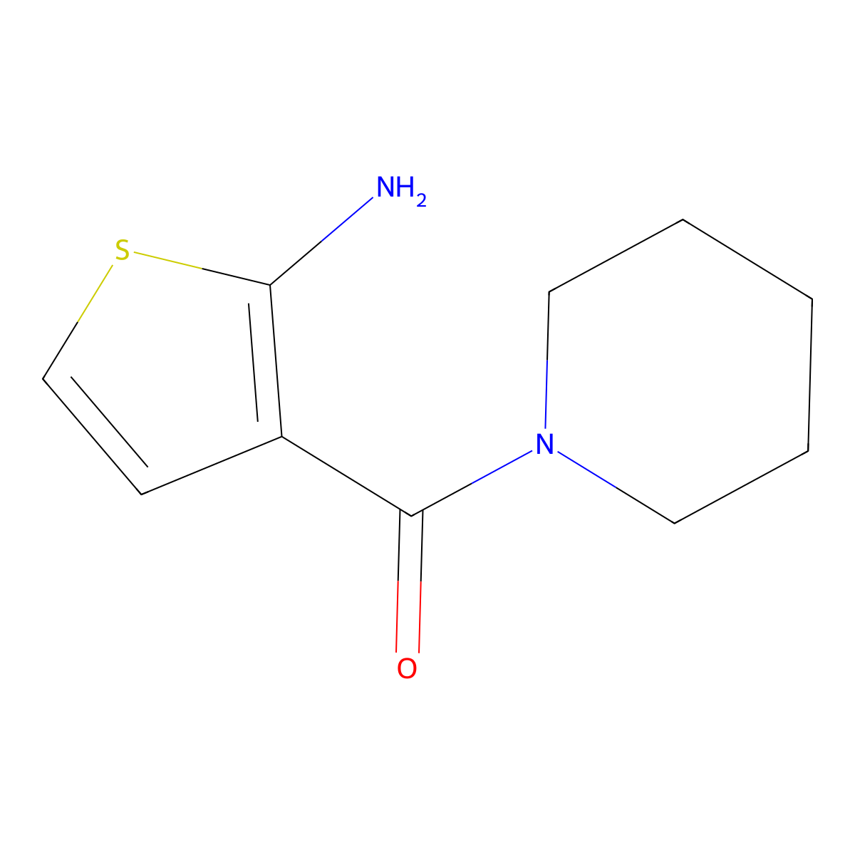3-(Piperidin-1-ylcarbonyl)thien-2-ylamine molecular structure, CAS 590351-58-9