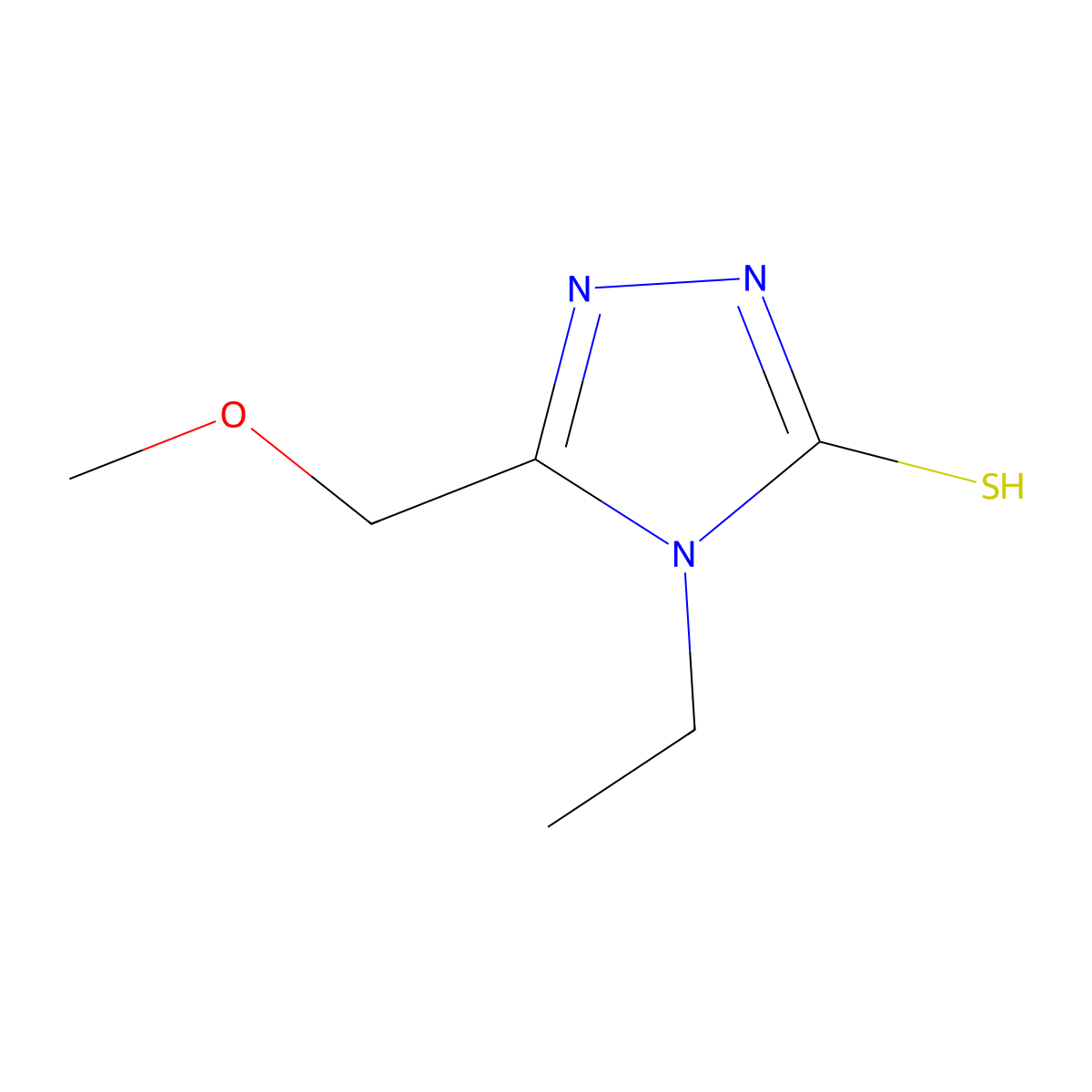 4-ethyl-5-(methoxymethyl)-4H-1,2,4-triazole-3-thiol molecular structure, CAS 590352-13-9
