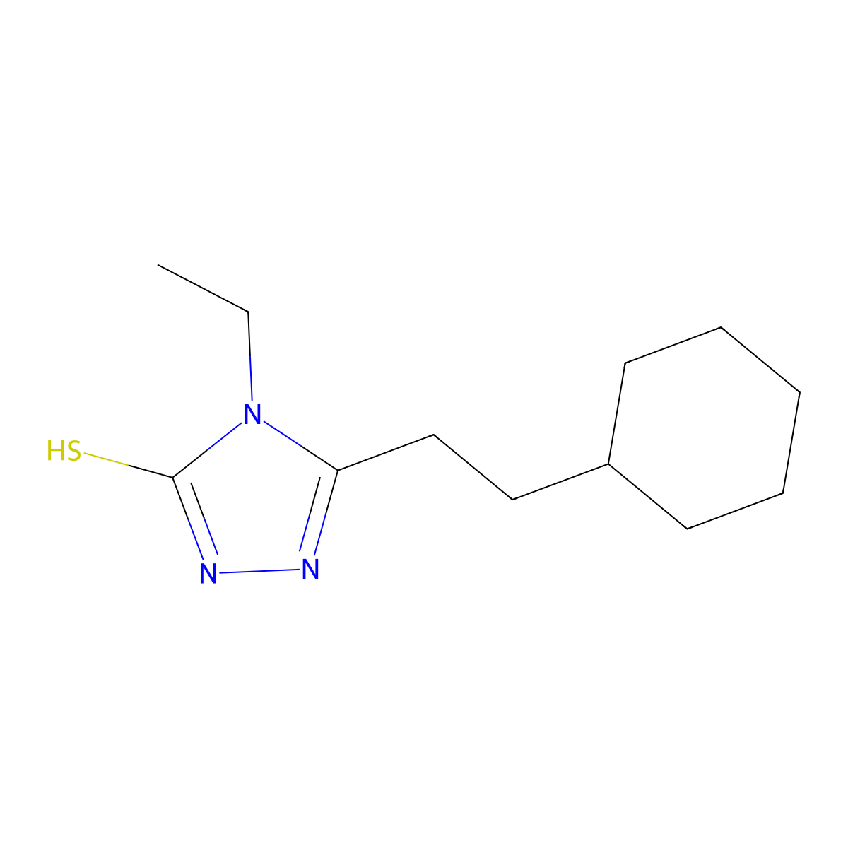 5-(2-cyclohexylethyl)-4-ethyl-4H-1,2,4-triazole-3-thiol molecular structure, CAS 590353-07-4
