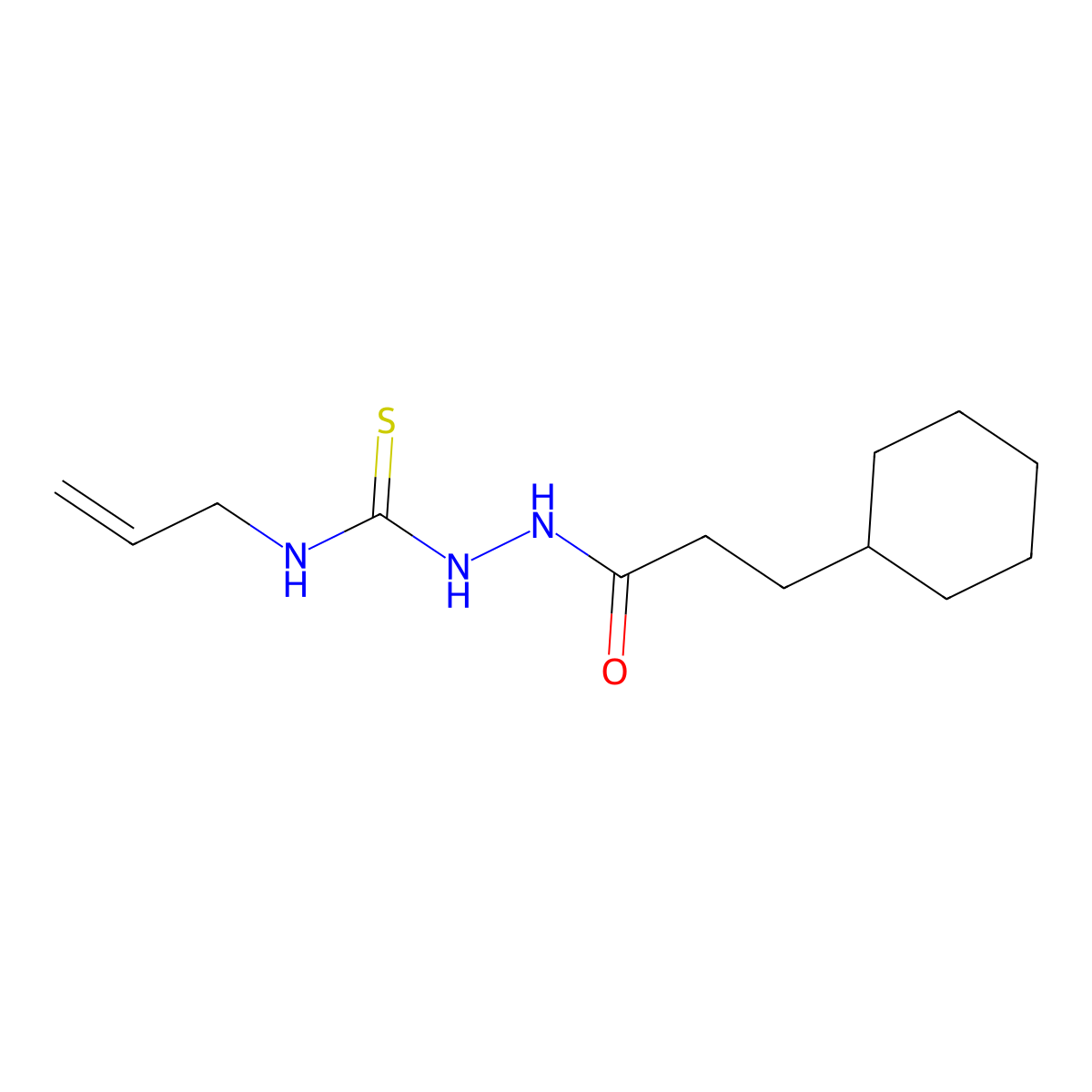 1-(3-Cyclohexylpropanoylamino)-3-prop-2-enylthiourea molecular structure, CAS 590353-08-5