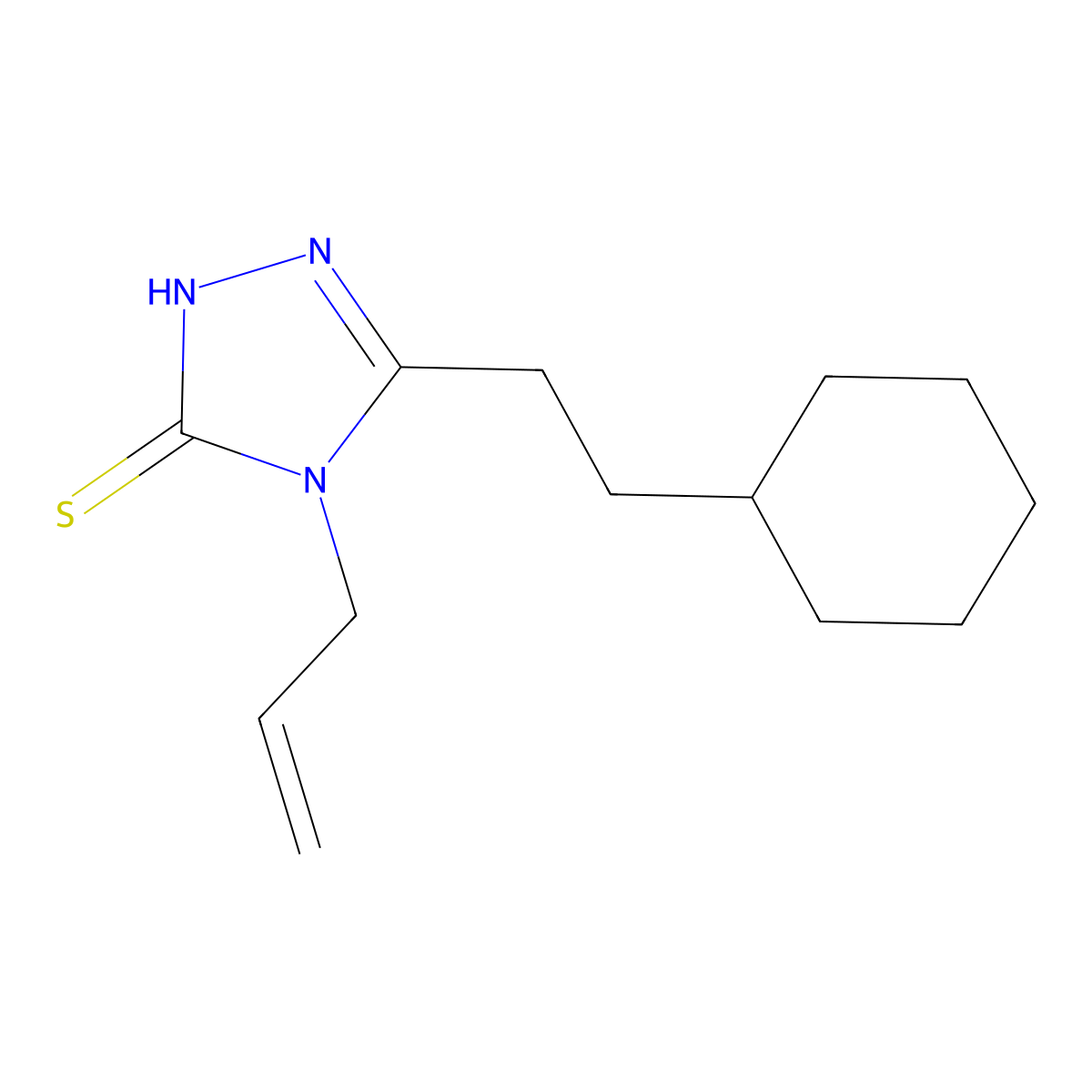 4-allyl-5-(2-cyclohexylethyl)-4H-1,2,4-triazole-3-thiol molecular structure, CAS 590353-10-9
