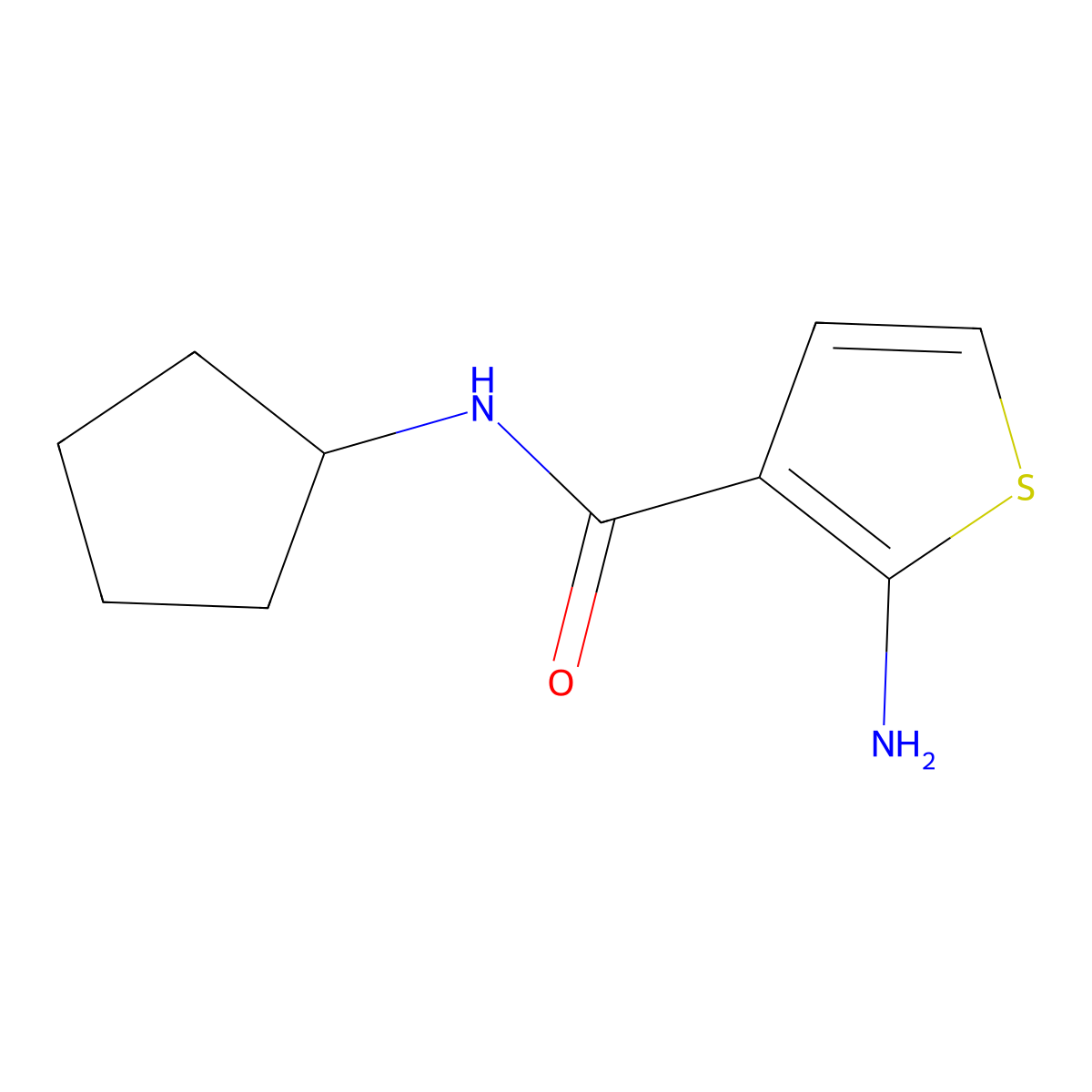 2-amino-N-cyclopentylthiophene-3-carboxamide molecular structure, CAS 590353-66-5
