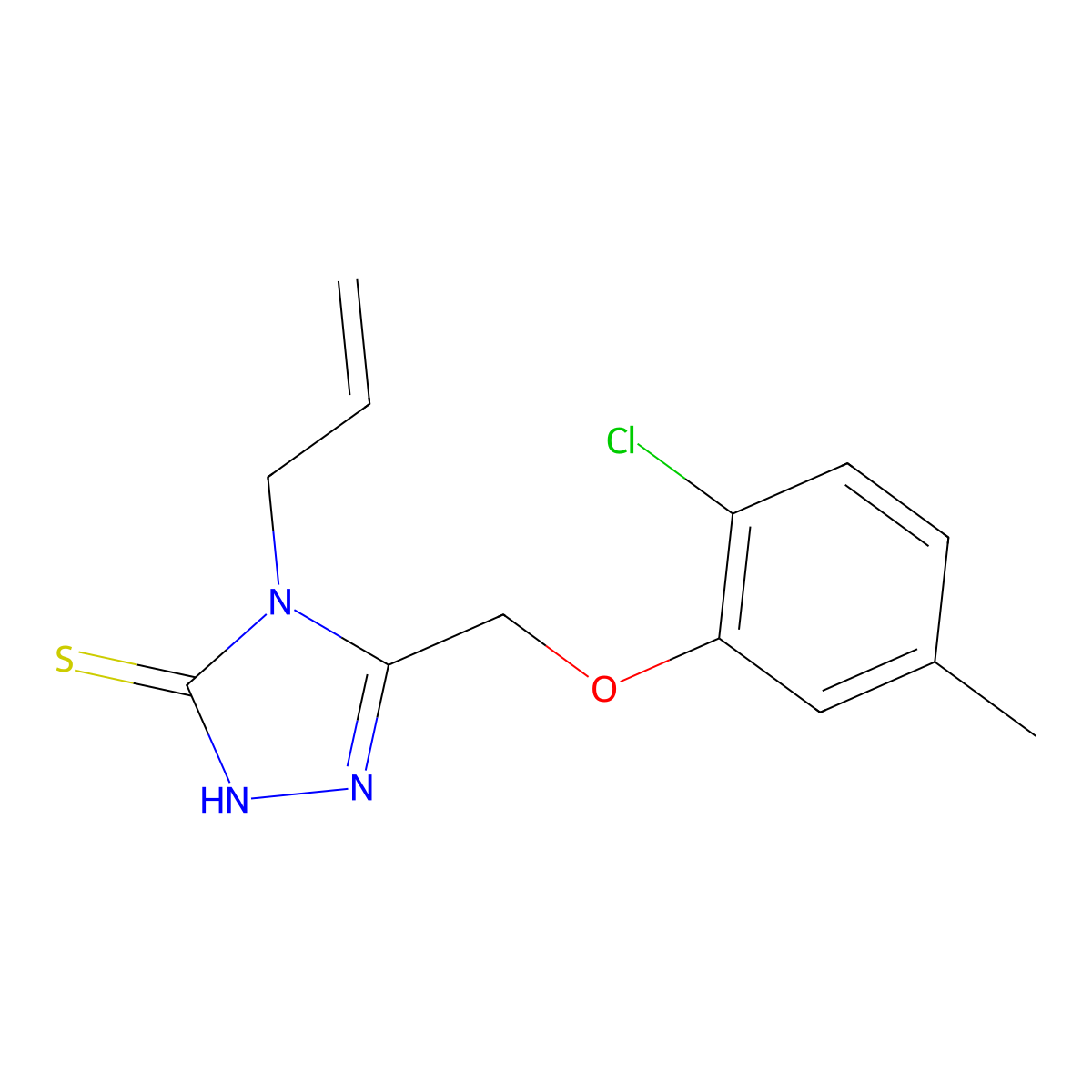 4-allyl-5-[(2-chloro-5-methylphenoxy)methyl]-4H-1,2,4-triazole-3-thiol molecular structure, CAS 590353-81-4