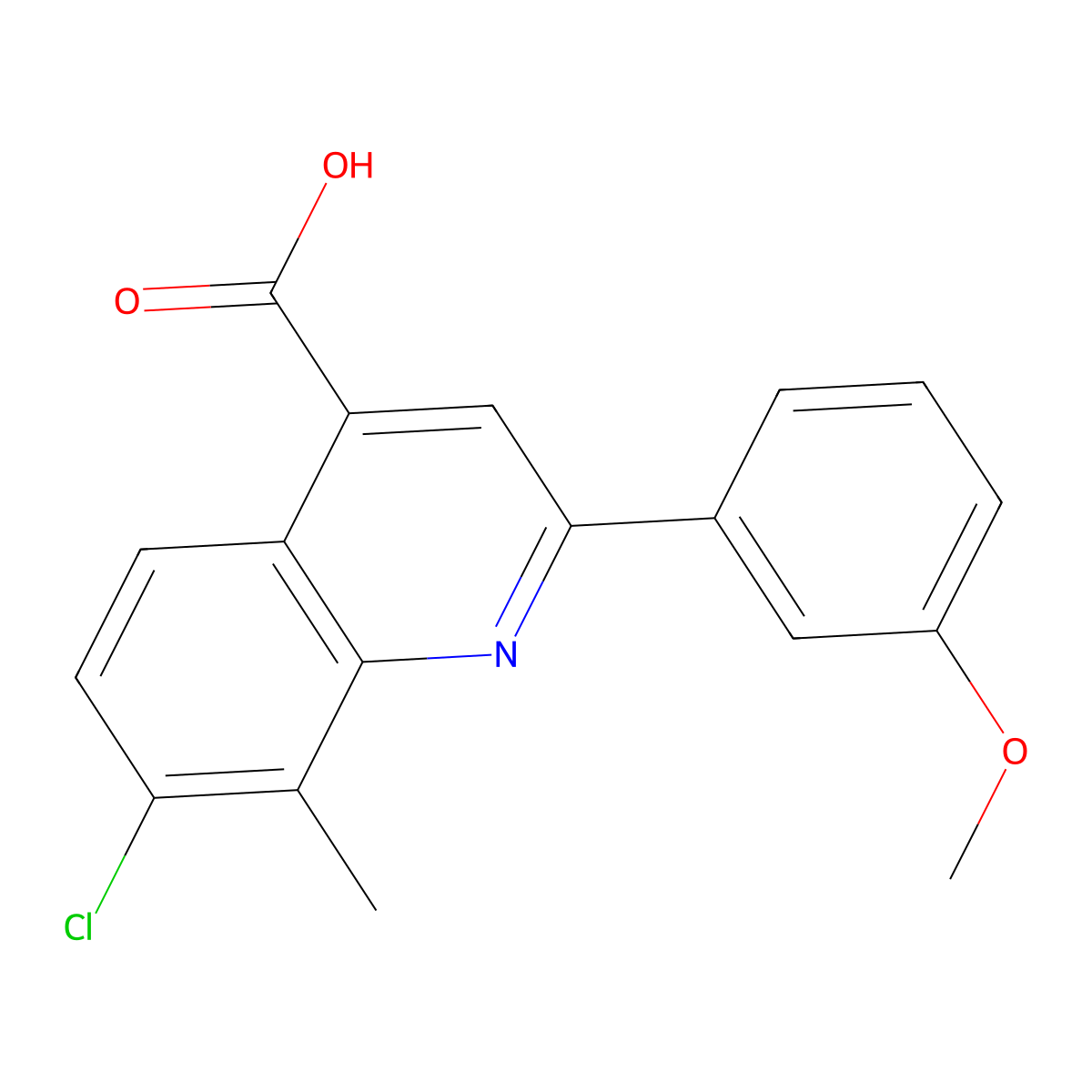 7-Chloro-2-(3-methoxyphenyl)-8-methylquinoline-4-carboxylic acid molecular structure, CAS 590353-82-5