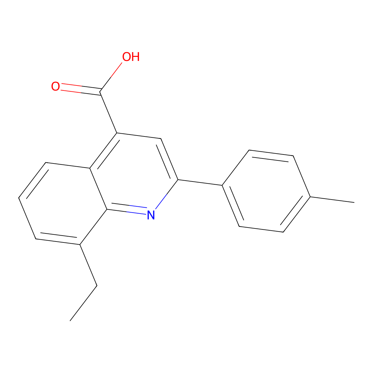 8-Ethyl-2-(4-methylphenyl)quinoline-4-carboxylic acid molecular structure, CAS 590353-83-6
