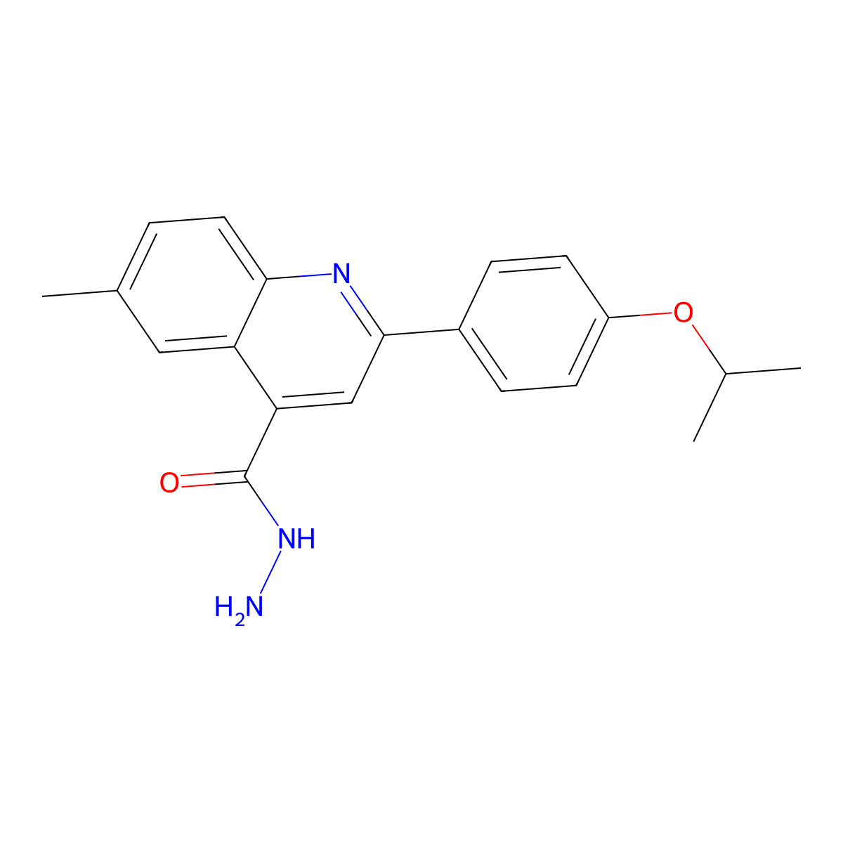 2-(4-Isopropoxyphenyl)-6-methylquinoline-4-carbohydrazide molecular structure, CAS 590355-38-7