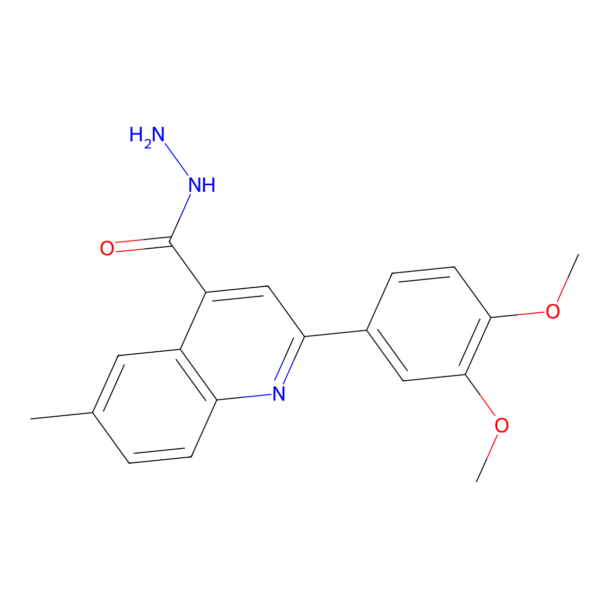 2-(3,4-Dimethoxyphenyl)-6-methylquinoline-4-carbohydrazide molecular structure, CAS 590355-39-8