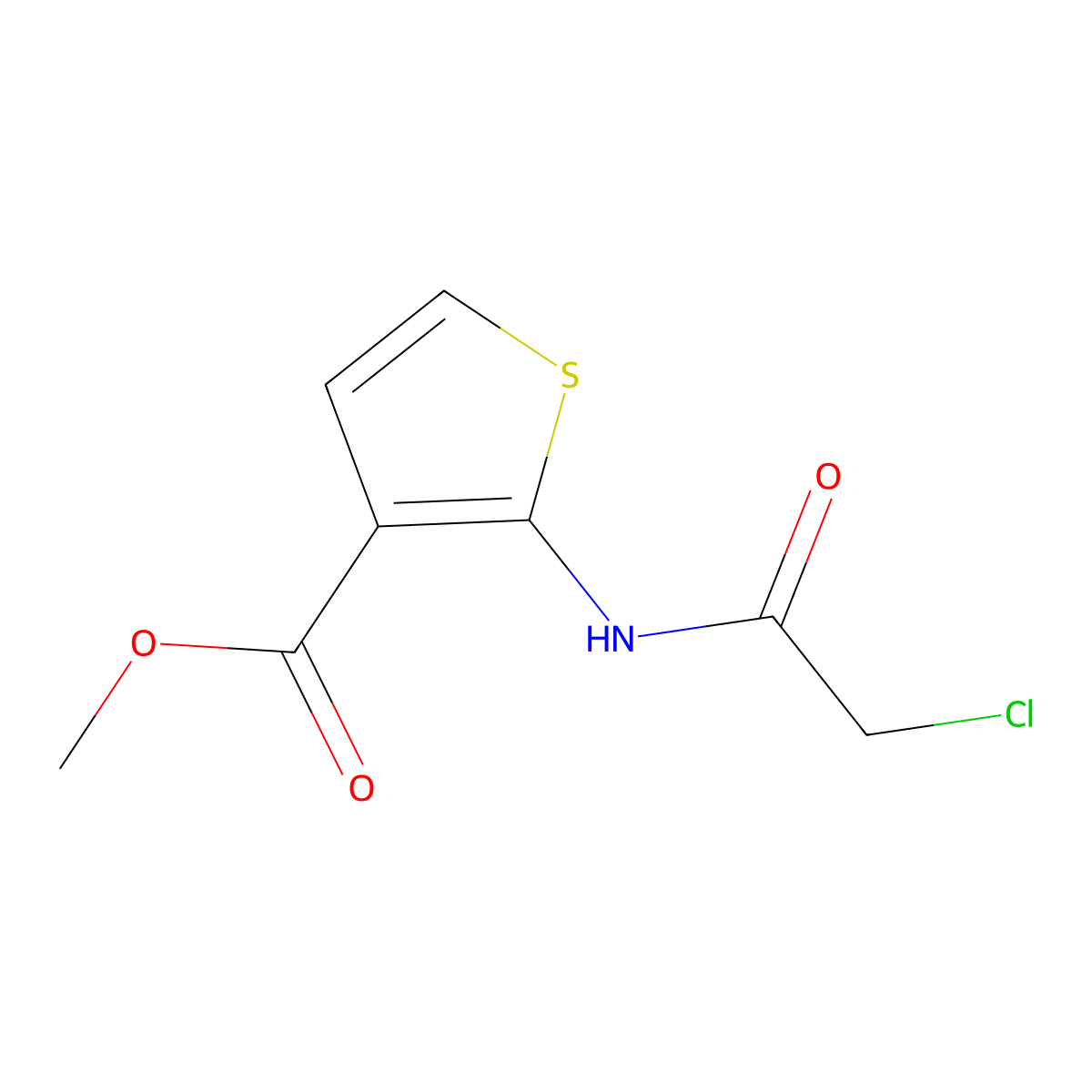Methyl 2-[(chloroacetyl)amino]thiophene-3-carboxylate molecular structure, CAS 590355-43-4