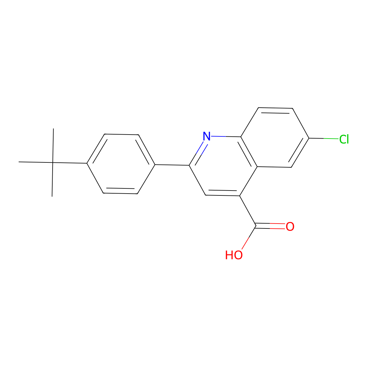 2-(4-Tert-butylphenyl)-6-chloroquinoline-4-carboxylic acid molecular structure, CAS 590355-49-0